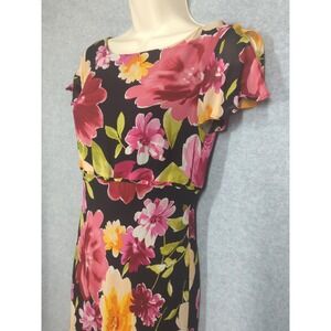 Vtg Cosette Depeche Mode Silk Maxi Dress Gown Size 4 Empire Waist Wedding Guest